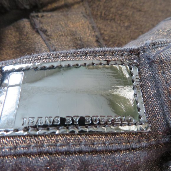 Jeans by Buffalo 'Vegas' Skinny Jeans Small 29/8 Black Gold Metallic Mid Rise - Picture 10 of 11